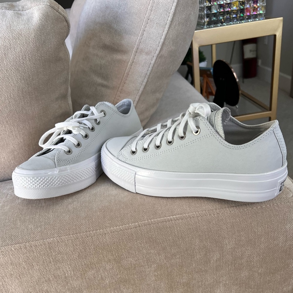 CONVERSE ALL STARS platform chucks gray sz 8 EUC